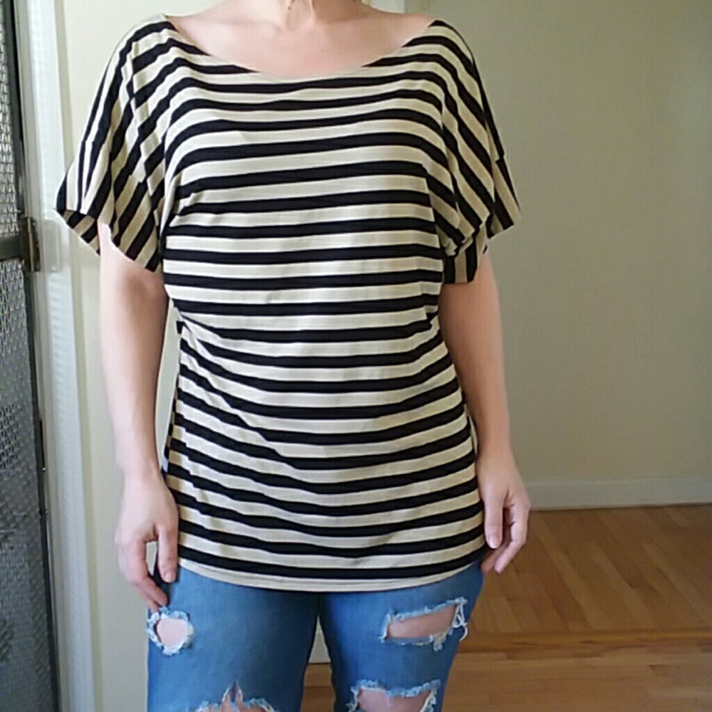 Never worn backless striped shirt